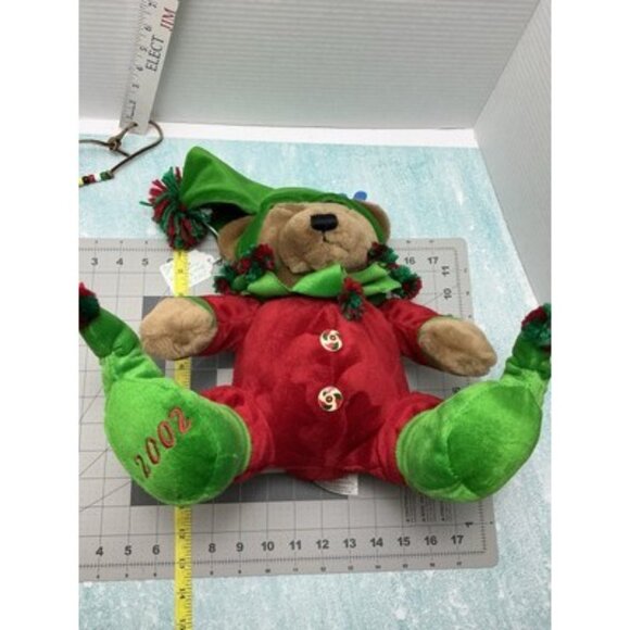 Hallmark DAN DEE 2002 BROWN BEAR ELF Christmas PLUSH Stuffed Animal TOY - Picture 4 of 9